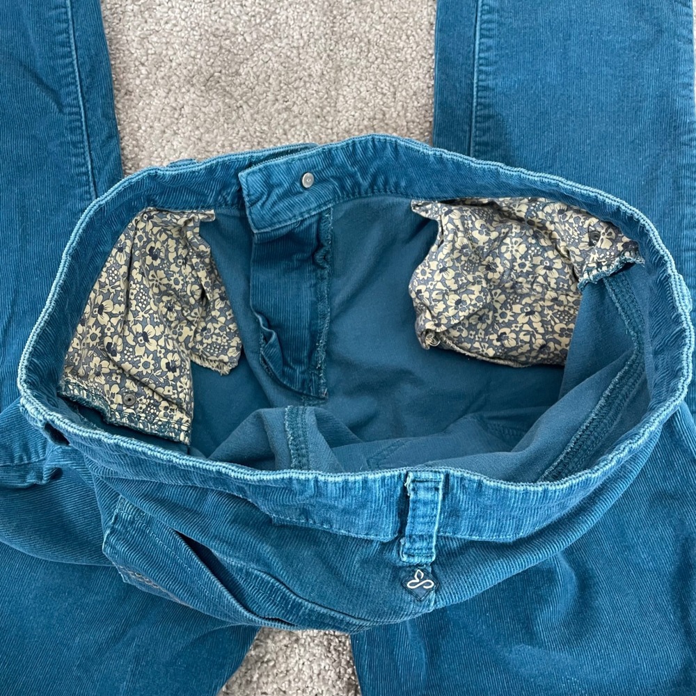 Prana Corduroy Pants Womens 10 Teal Blue Straight Tapered - Picture 6 of 12